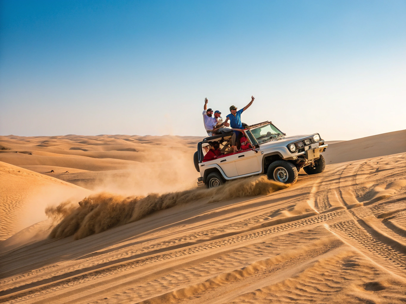Tourists riding quad bikes in the Hurghada desert