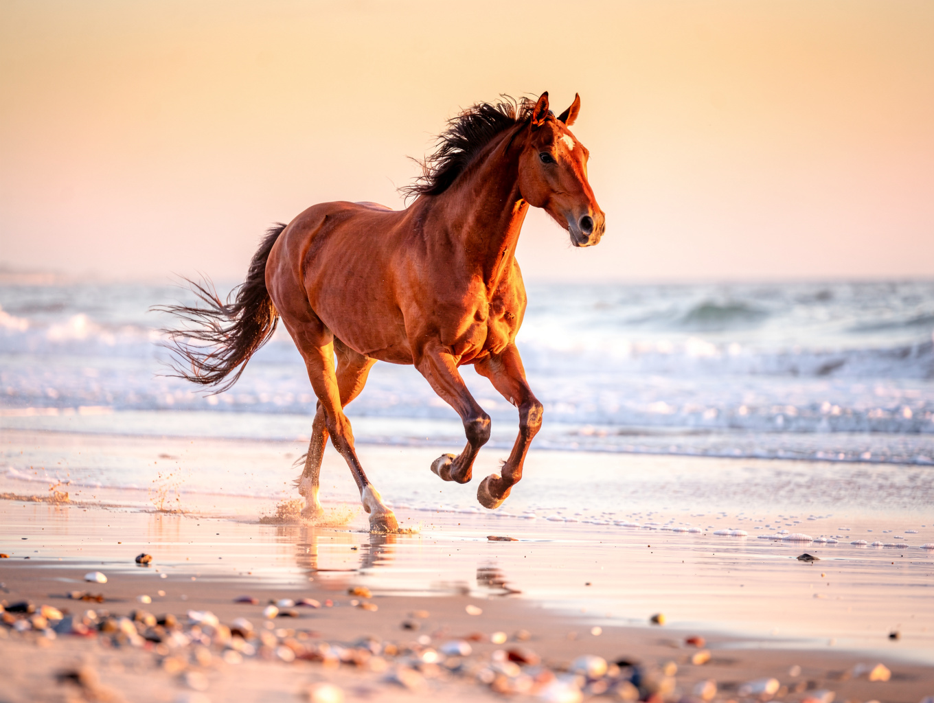 Horses walking along coastal desert mountain paths