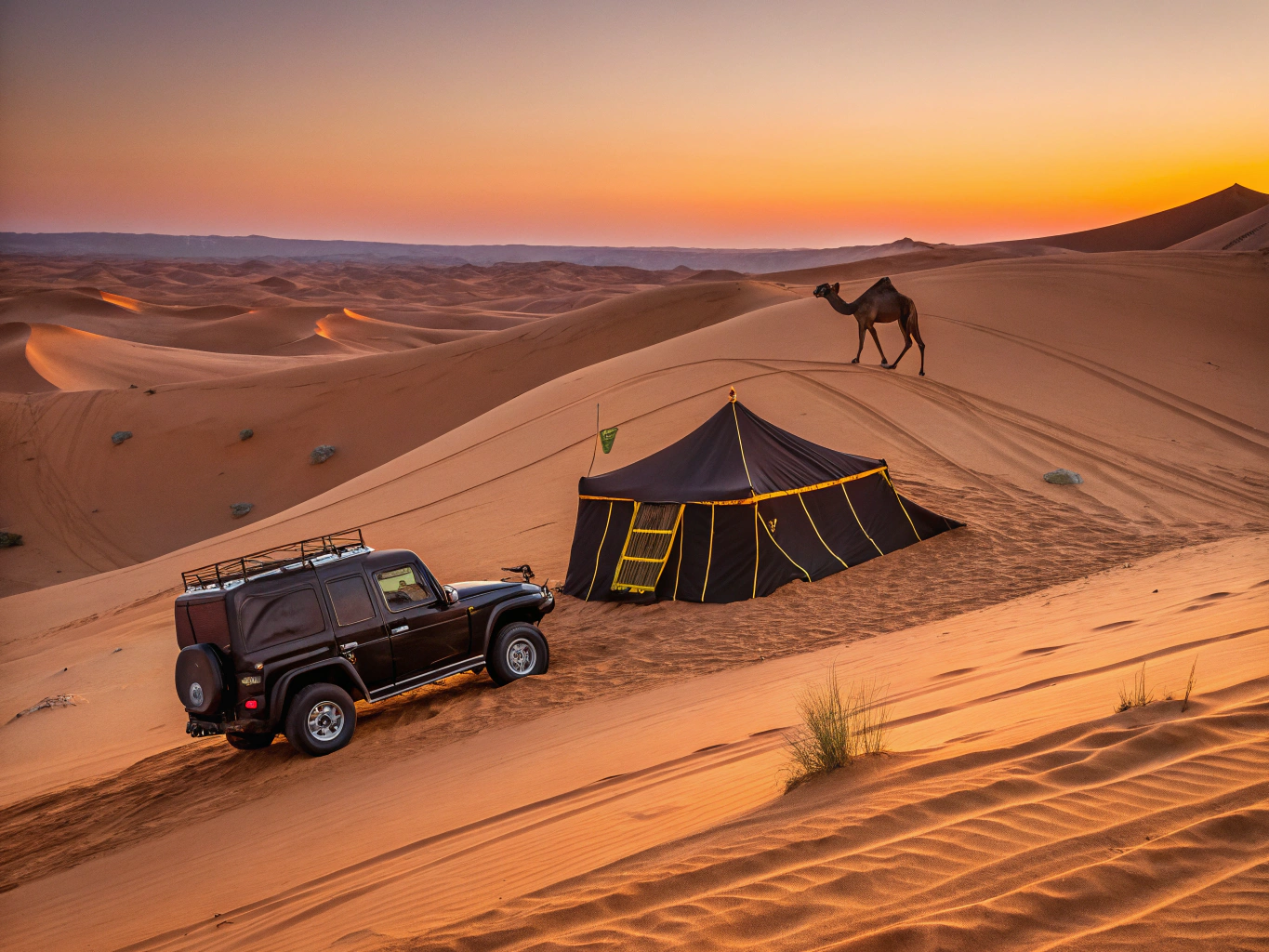 Quad bikes parked in the Hurghada desert during safari